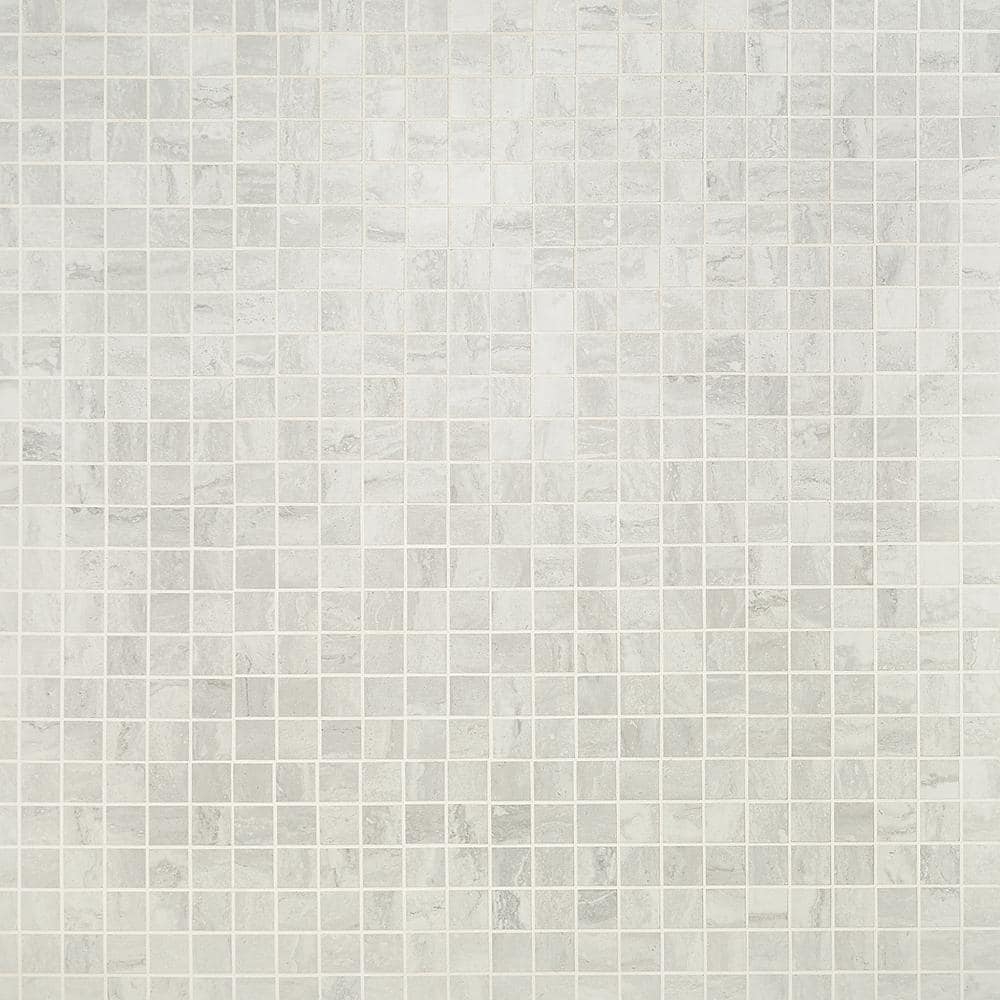 Essential Travertine Cotton 11.81 in. x 11.81 in.. Matte Porcelain Mosaic Tile (0.97 sq. ft./Sheet) - Hercitys