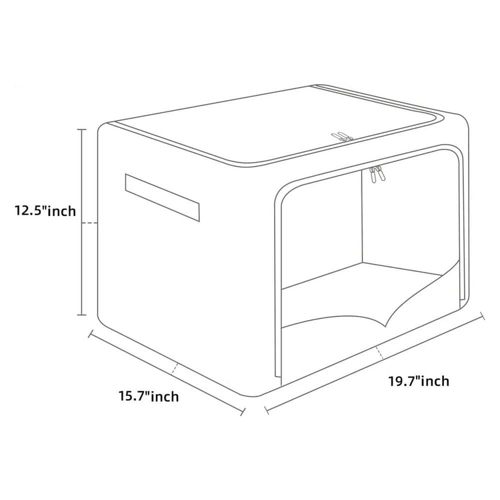 70 qt. Linen Clothes Storage Bin with Lid in Dark Gray (3-Box) - Hercitys
