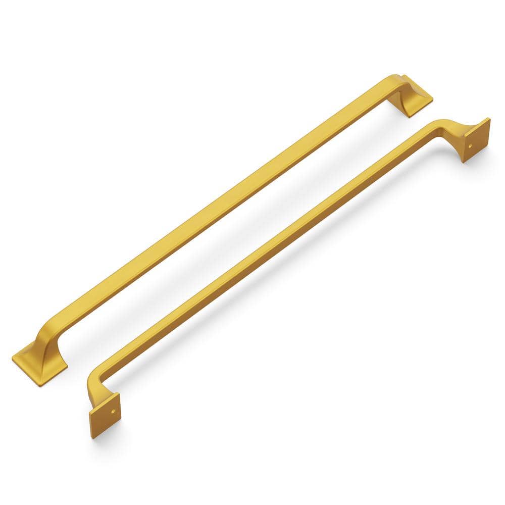 Forge 12 in. (305 mm) Brushed Golden Brass Cabinet Drawer and Door Pull - Hercitys