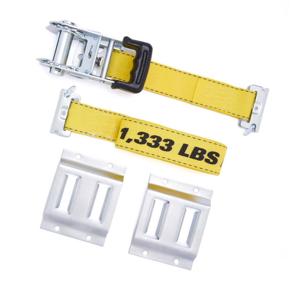 E-Track Ratchet Tie-Down Kit 15 ft. x 2 in. 1,333 lbs. - Hercitys