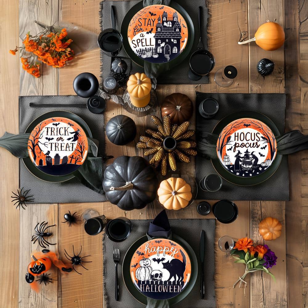 Multi-Colored Hocus Pocus Salad Plates Set of 4 - Hercitys