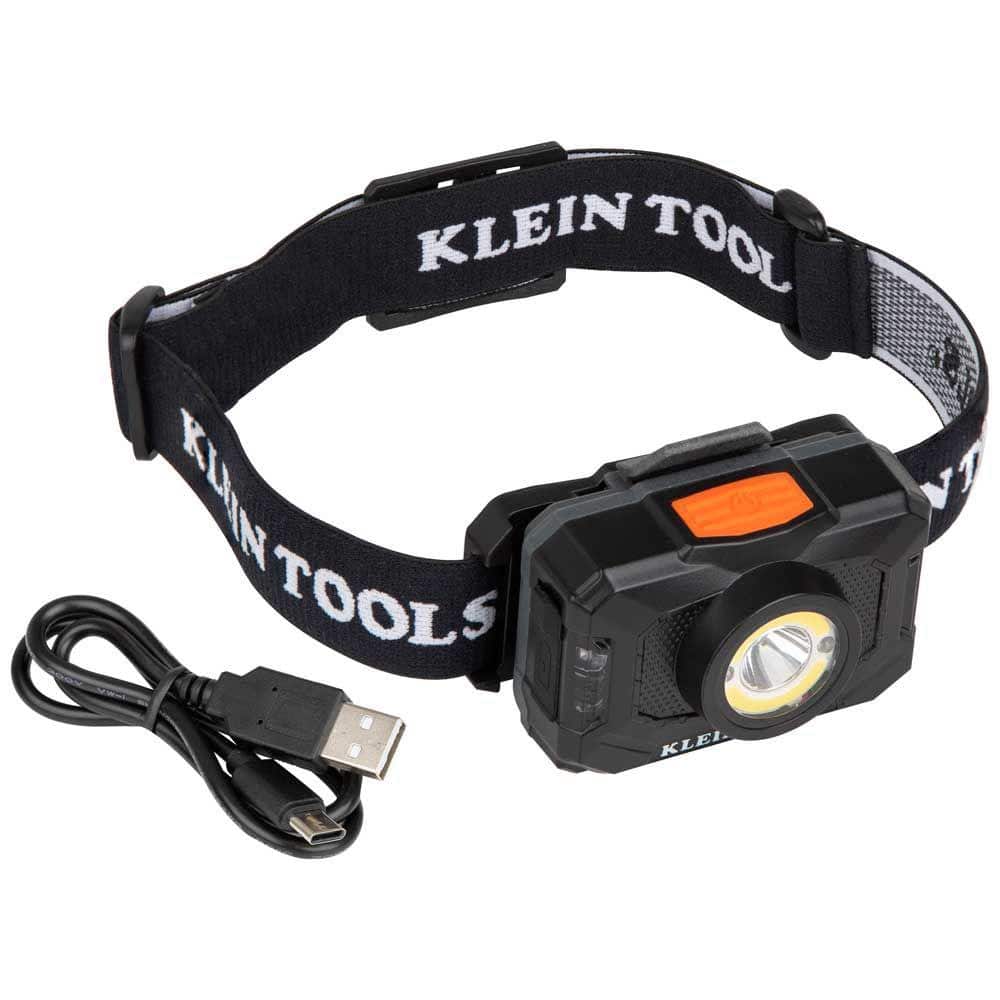 Rechargeable 2-Color LED Headlamp with Adjustable Strap, 800 Lumens, 8 Settings - Hercitys