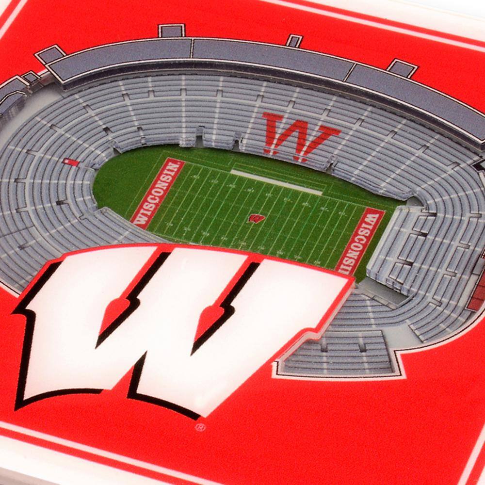 NCAA Wisconsin Badgers 3D StadiumViews Coasters - Hercitys