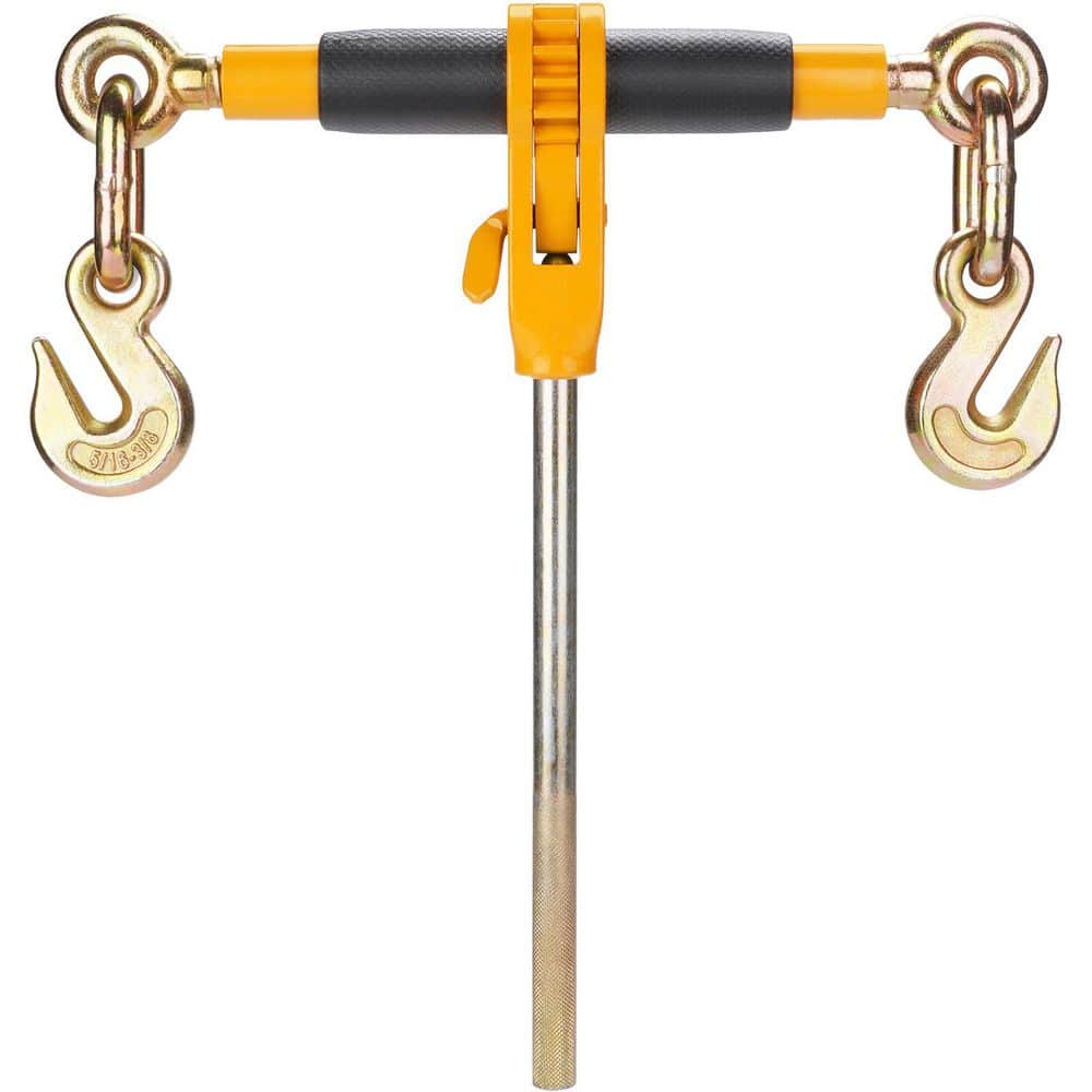 Ratchet Chain Binder, 3/8-1/2 in. Heavy Duty Load Binders, with G80 Hooks 12000 lbs. Secure Load Limit, Anti-skid Handle - Hercitys