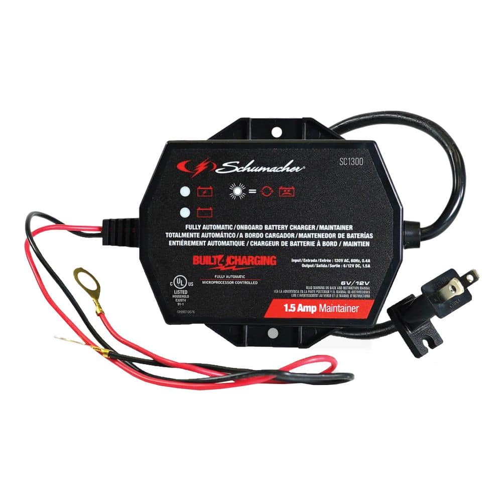 Automotive 6 Volt and 12 Volt 1.5 Amp Fully Automatic Battery Maintainer with Reverse Hook-up Protection - Hercitys