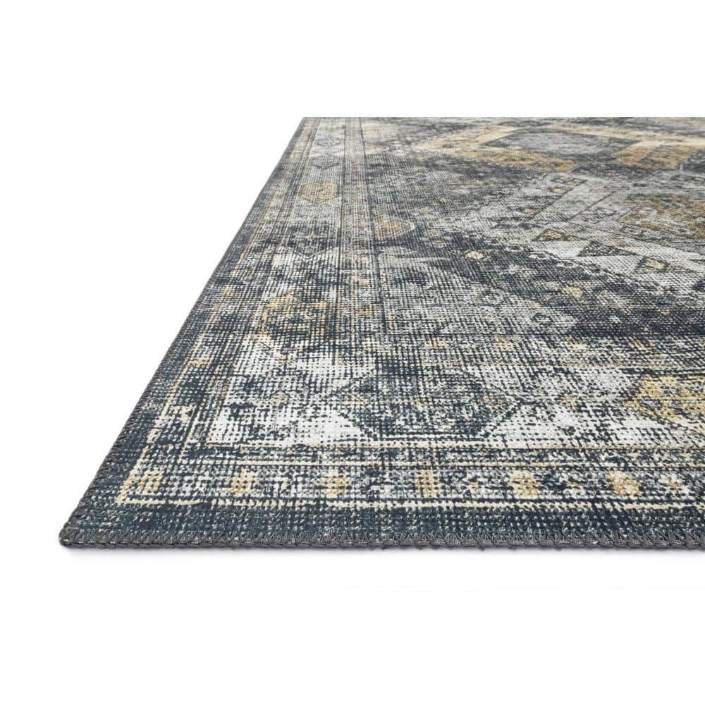 Skye Graphite/Silver 5 ft. x 7 ft. 6 in. Printed Boho Vintage Area Rug - Hercitys