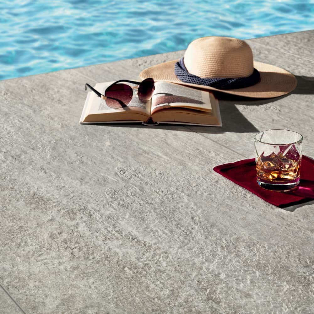 LithoTech 23.62 in. x 47.24 in. x 0.78 in. Chalk White Matte Porcelain Floor Paver Tile (7.74 sq. ft./Each) - Hercitys