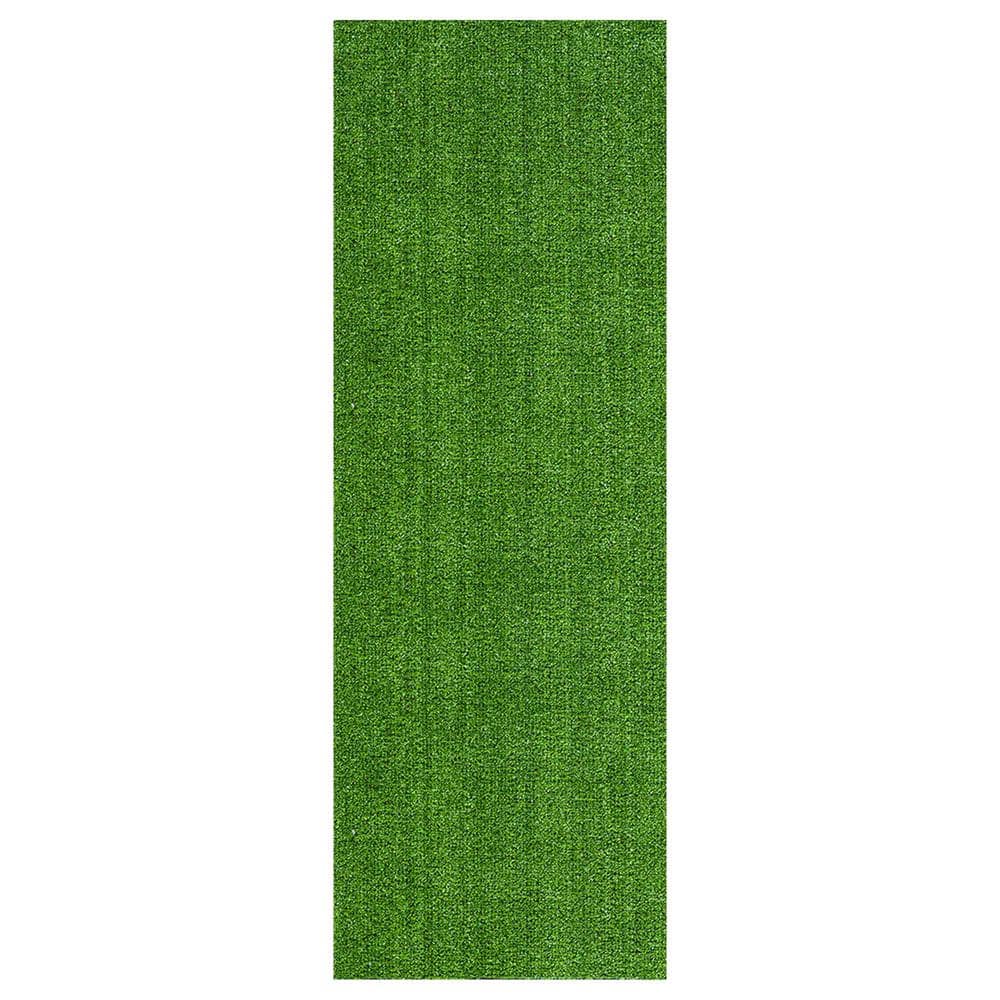 Evergreen Collection 3 ft. x 10 ft. Indoor/Outdoor Green Low Pile Artificial Grass Runner Rug, 2 ft. 7 in.x 10 ft - Hercitys