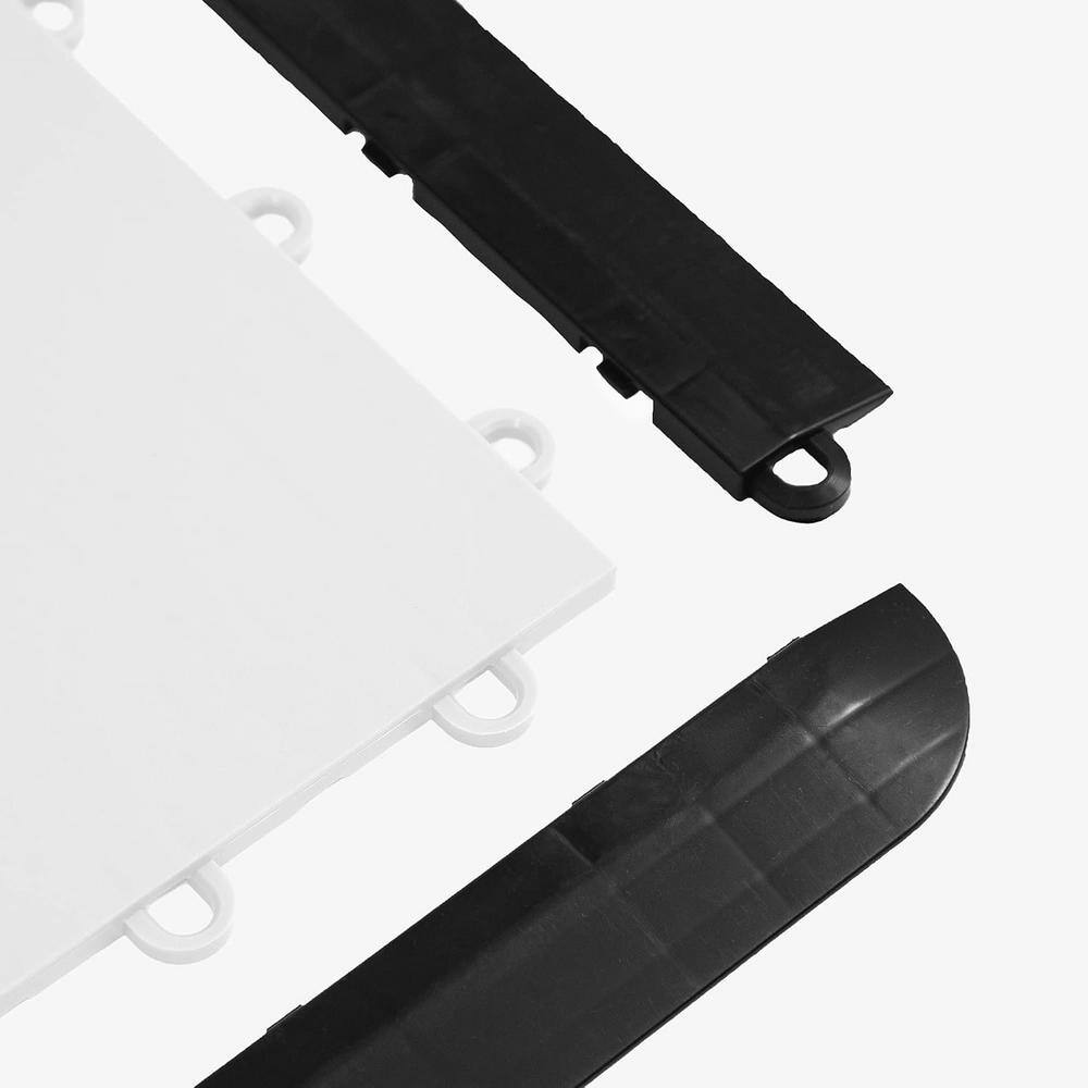 Nitro Tiles Edging, Black 1 in. W x 12 in. L x 3/8 in. T Male Edges for Nitro Garage Tiles, 4 Pack, 2.33 sq.ft - Hercitys