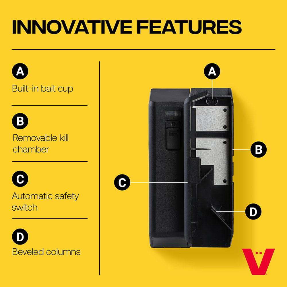 Humane Battery-Powered Easy-to-Clean No-Touch Instant-Kill Indoor Electronic Mouse Trap - Hercitys