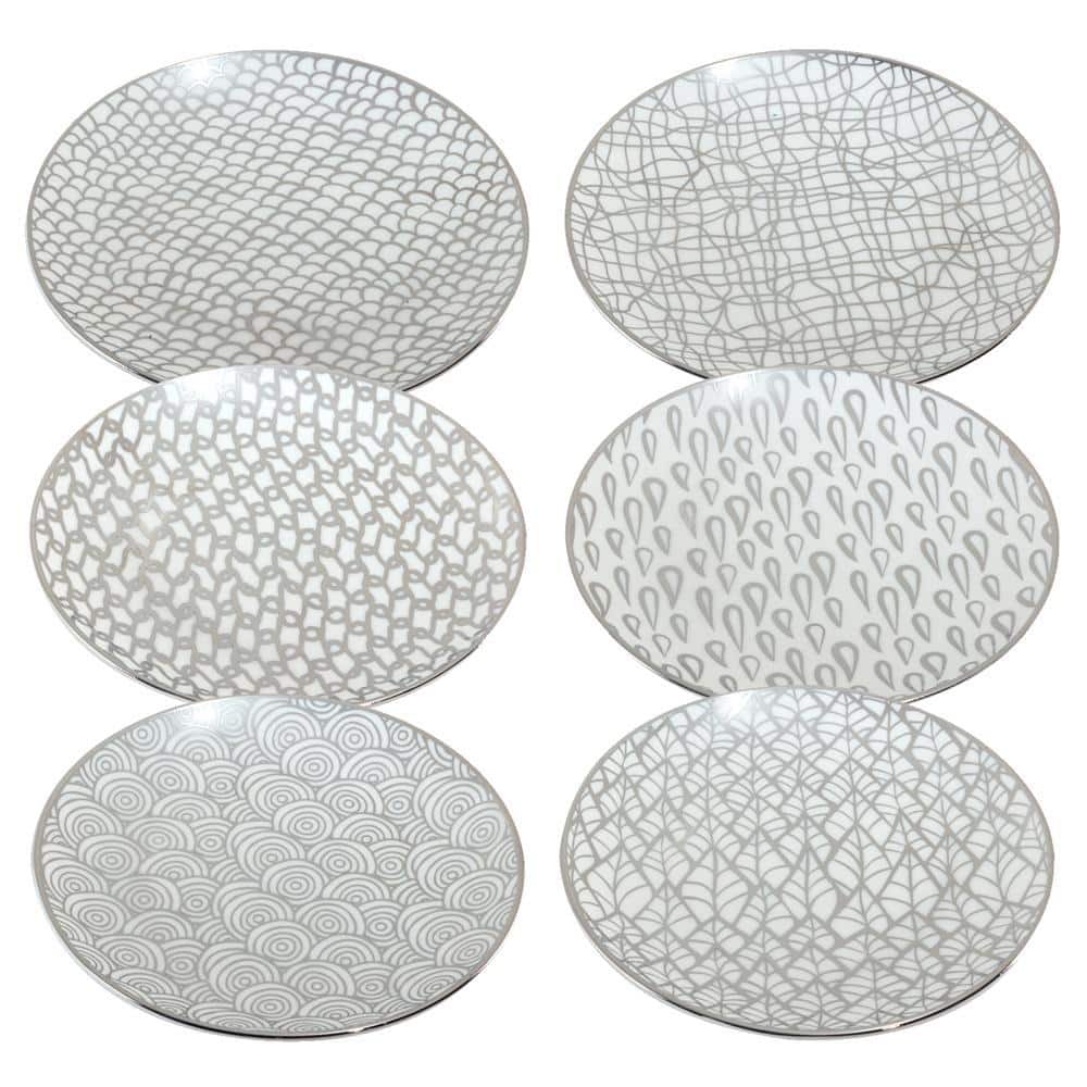 Mosaic Silver Canape Plate (Set of 4) - Hercitys