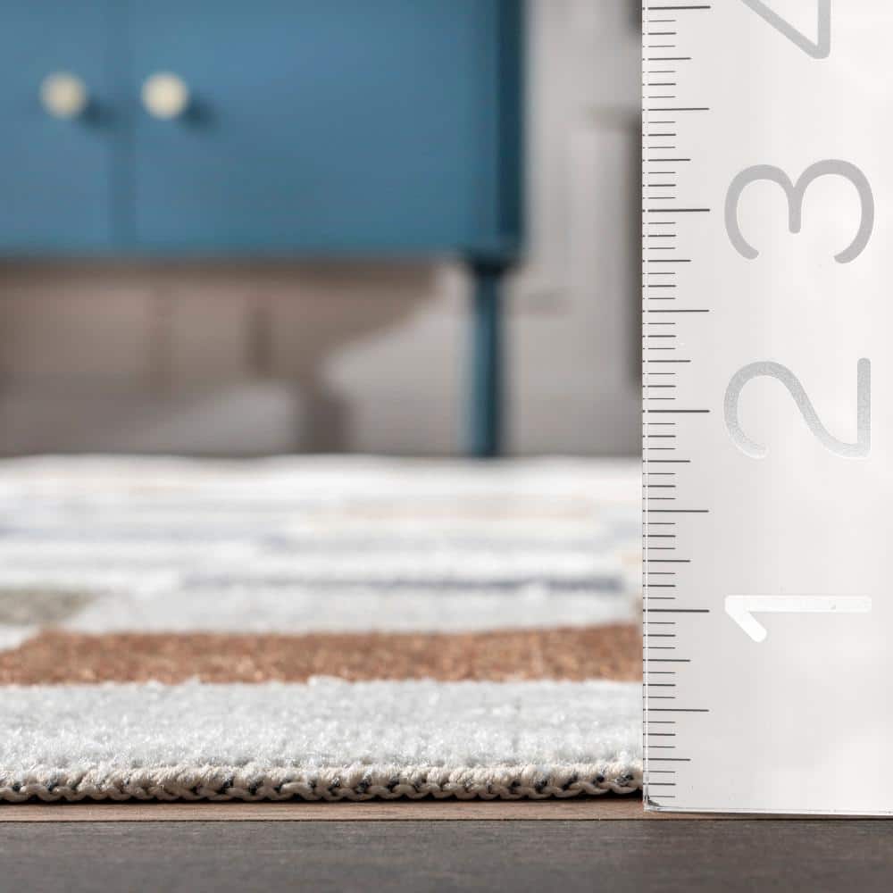 Naya Multicolor 9 ft. x 12 ft. Checkered Machine Washable Area Rug - Hercitys