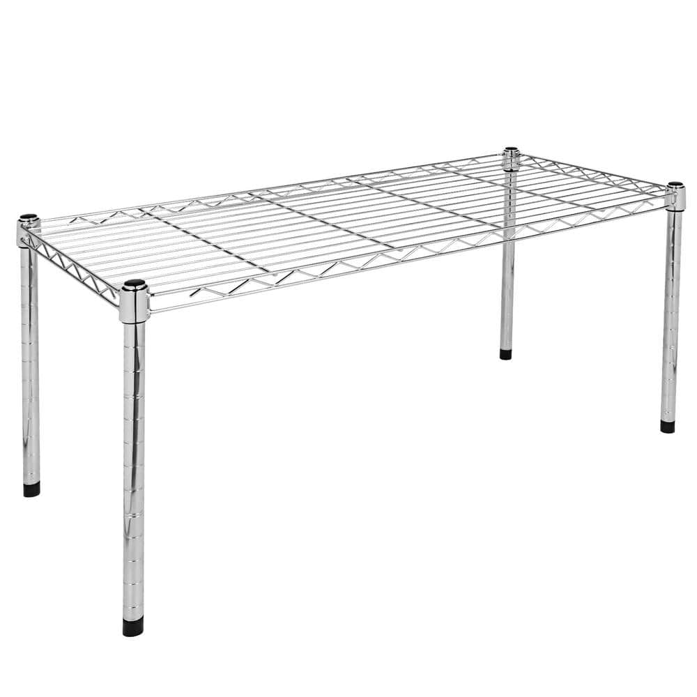 Silver 1-Tier Metal Wire Shelving Unit (30 in. W x 15 in. H x 14 in. D) - Hercitys