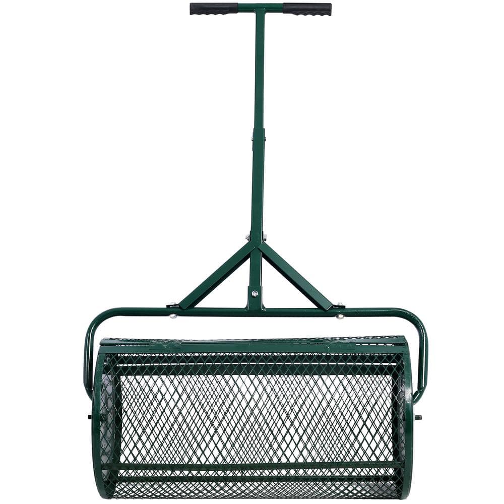 Peat Moss Fertilizer Spreader 24 in, Compost Spreader Metal Mesh for planting seeding, Manure Spreaders Roller - Hercitys
