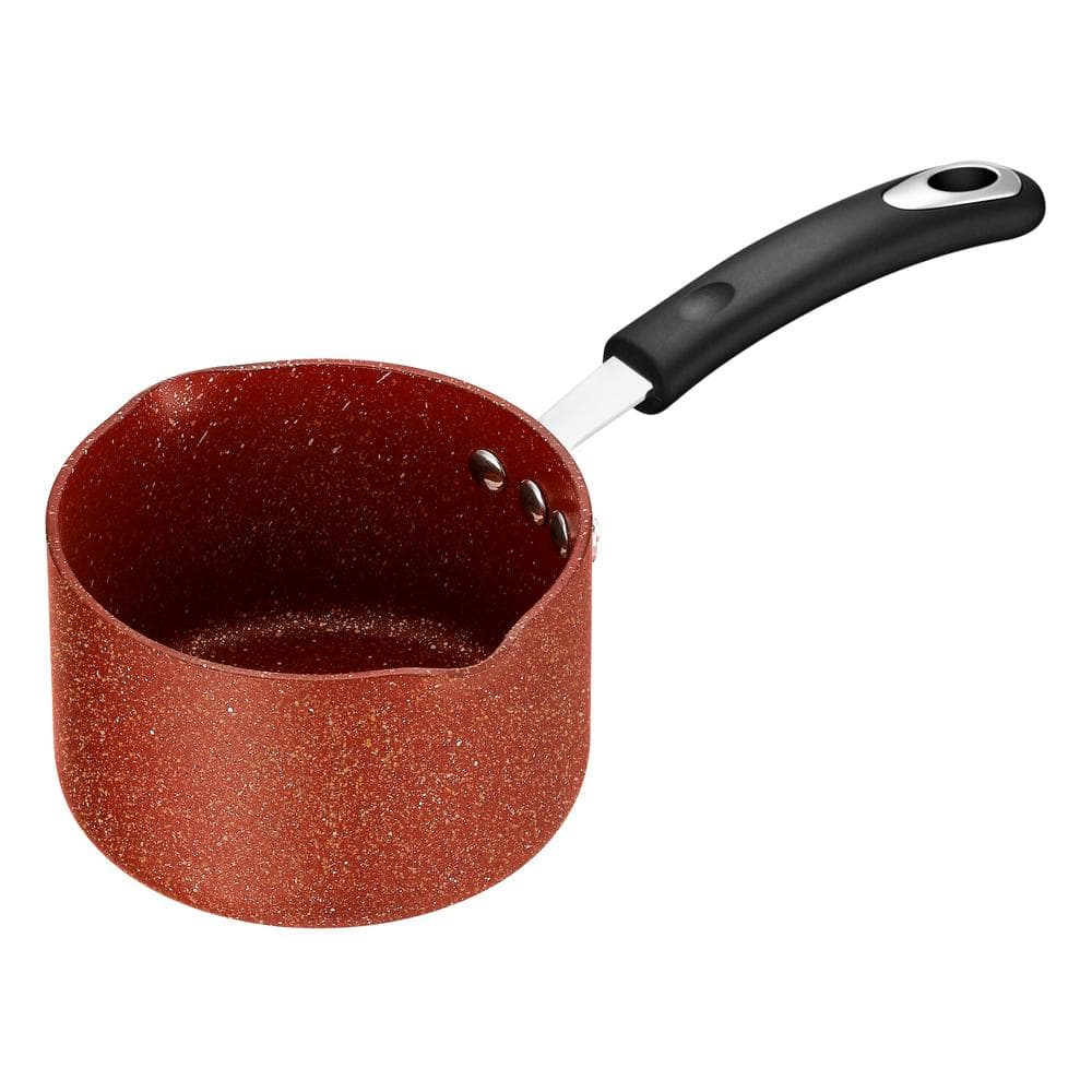 Stone Earth 1.6 Qt. Aluminum Ceramic Nonstick All-In-One Sauce Pan in Red Clay - Hercitys