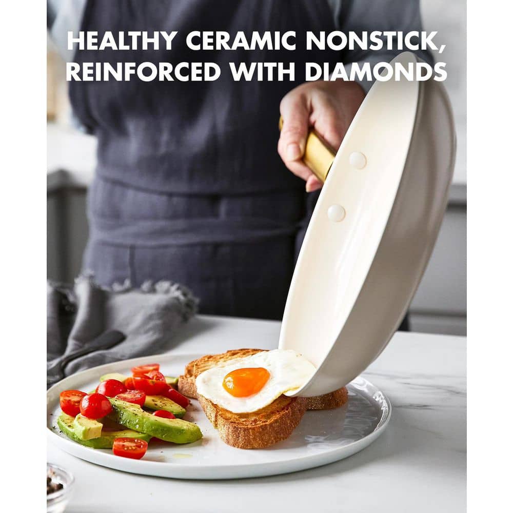 Reserve 2-Piece Heathy Ceramic Nonstick 10″ and 12″ Frying Pan Set in Taupe - Hercitys