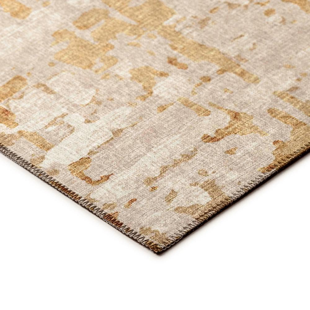 Bravado 5 ft. x 7 ft. 6 in. Beige Geometric Indoor/Outdoor Washable Area Rug - Hercitys