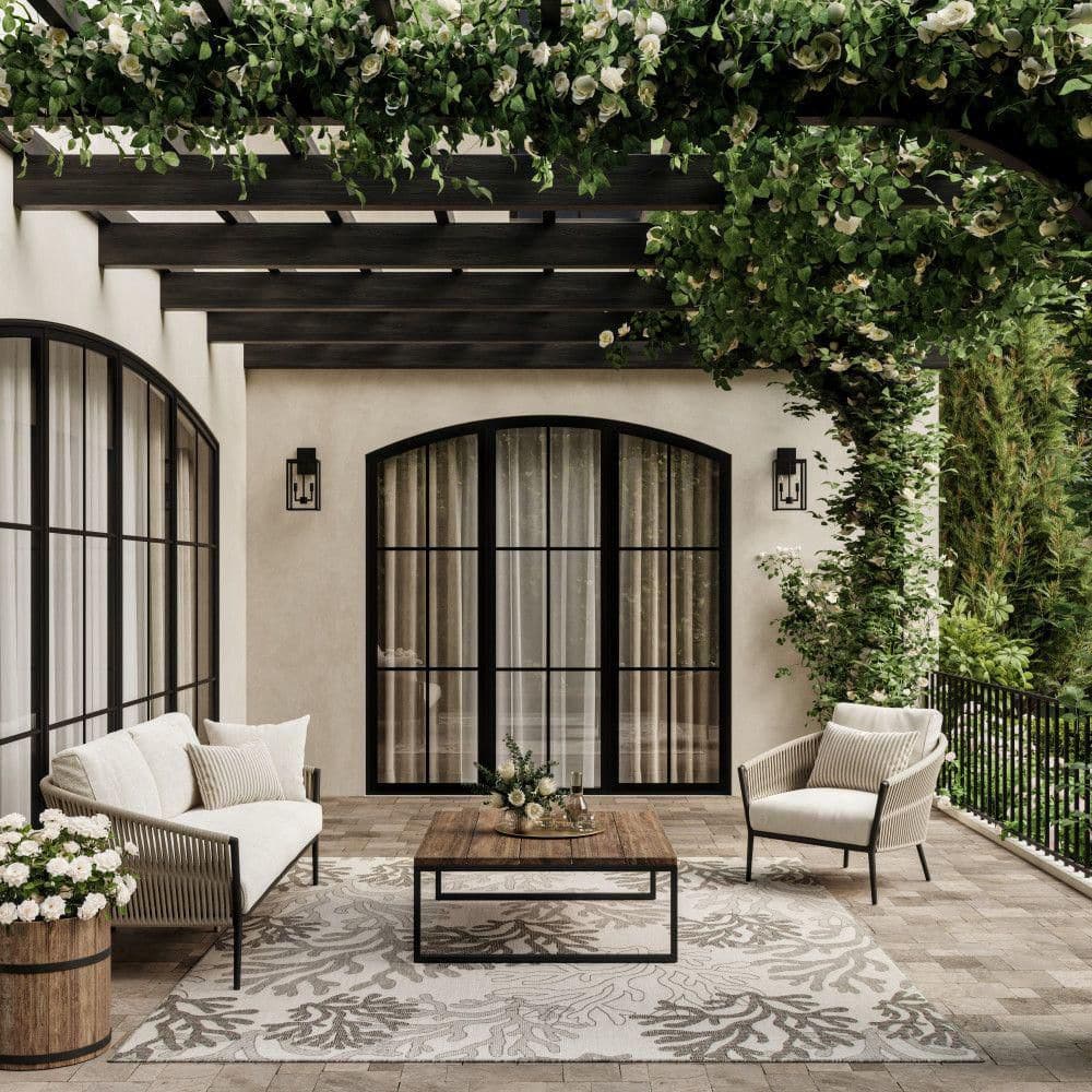 Garden Oasis Grey 9 ft. x 12 ft. Nature-inspired Contemporary Area Rug - Hercitys