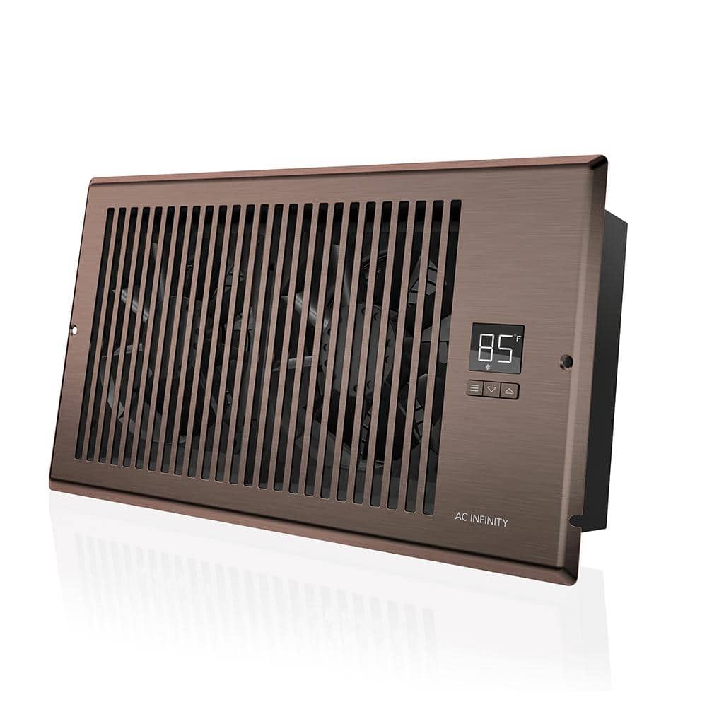 Airtap T6 160 CFM 6 in. x 12 in. Quiet Register Booster Fan with Thermostat Control, Heating Cooling AC Vent - Hercitys