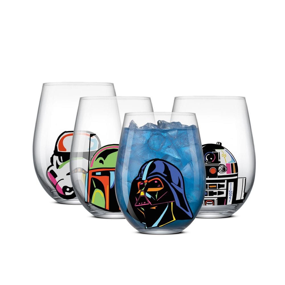 Star Wars Hero’s Clear Stemless, 19 oz. (Set of 4) - Hercitys