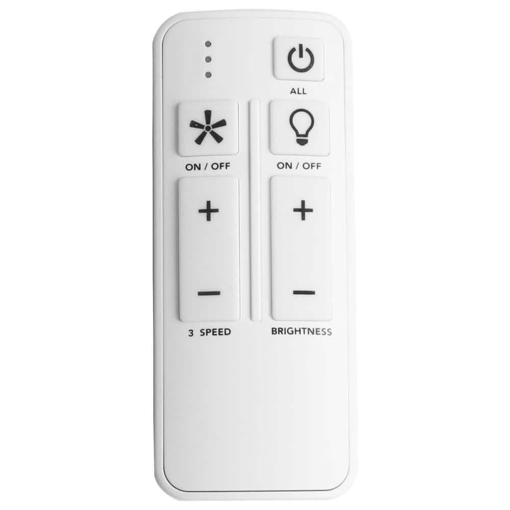 White Universal 3-speed Damp Rated Ceiling Fan Remote Control with Dimmer - Hercitys