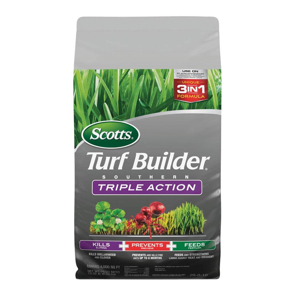 Turf Builder 13.32 lbs. 4,000 sq. ft. Southern Triple Action, Weed Killer, Fire Ant Preventer, Lawn Fertilizer - Hercitys