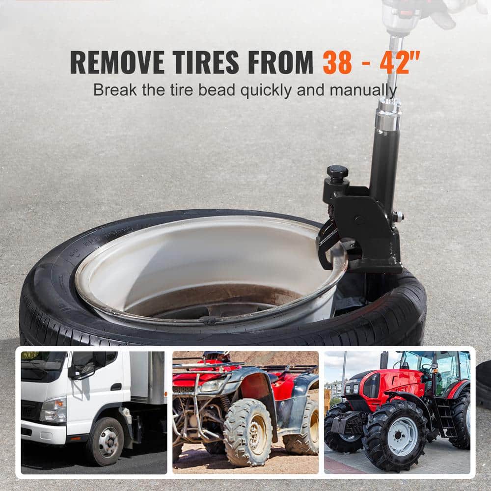 Manual Tire Bead Breaker, 38 in. – 42 in. Tires Changer Tool, Heavy-duty Bead Breaking, Easy-Operated Tire Repair Tool - Hercitys