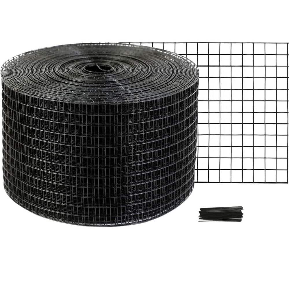 8 in. x 100 ft. Solar Panel Bird Guard Garden Fence, Critter Guard Roll Kit W/ 50-Pcs Stainless, 1/2 in. Wire Roll Mesh - Hercitys