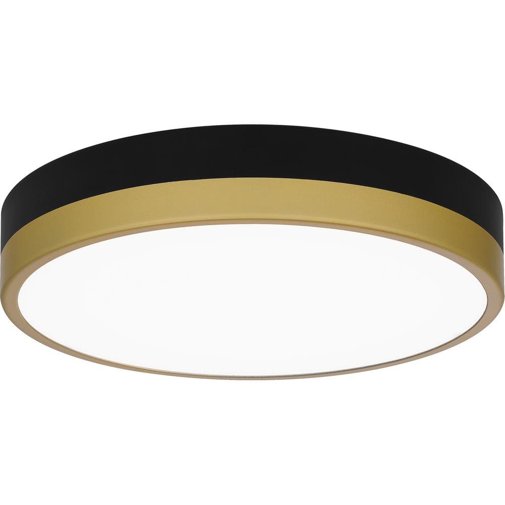 Weldin 11 in. Matte Black Gold LED Flush Mount - Hercitys