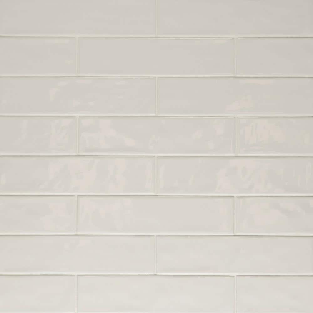 Clara Rectangle 2 in. x 11 in. Glossy Grey Porcelain Floor Tile (5.71 sq. ft./Case) - Hercitys