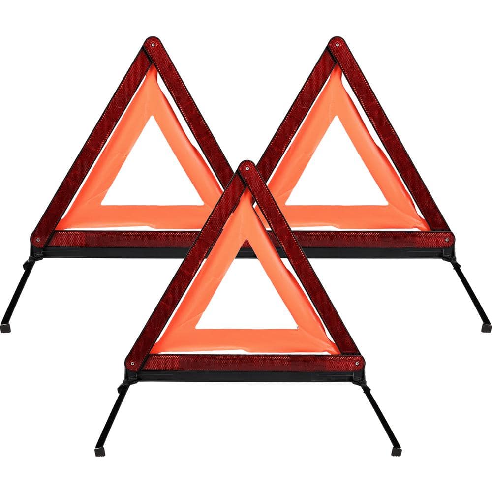 Reflective Safety Warning Triangles (3-Pack) - Hercitys