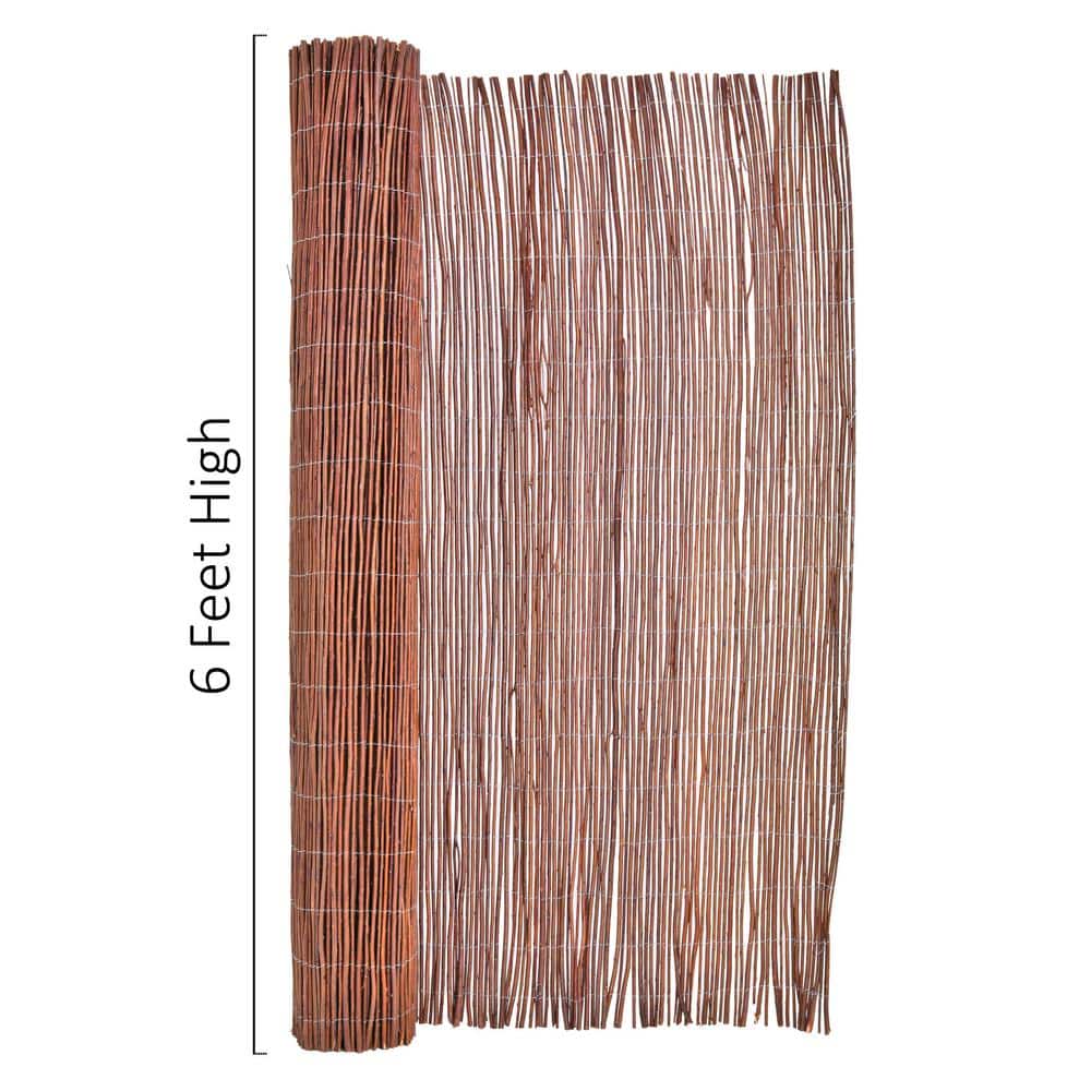 6 ft. H x 8 ft. L Natural Brown Willow Wood Fencing - Hercitys