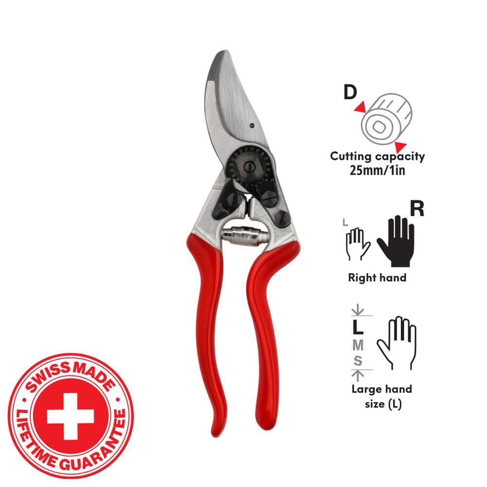F8 8.3 in. Large Right Hand Pruner with 1 in. Cut Capacity, High Performance, Ergonomic - Hercitys