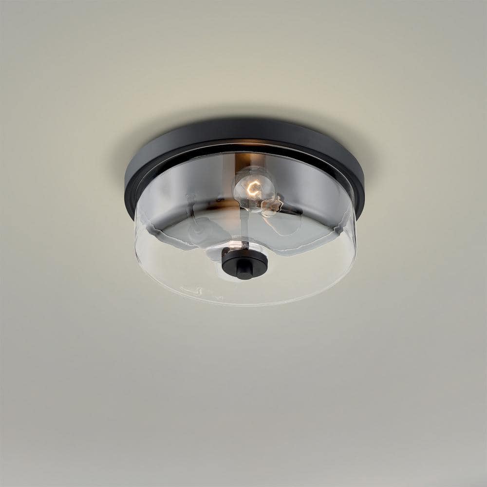 Sommerset 13 in. 2-Light Matte Black Flush Mount - Hercitys