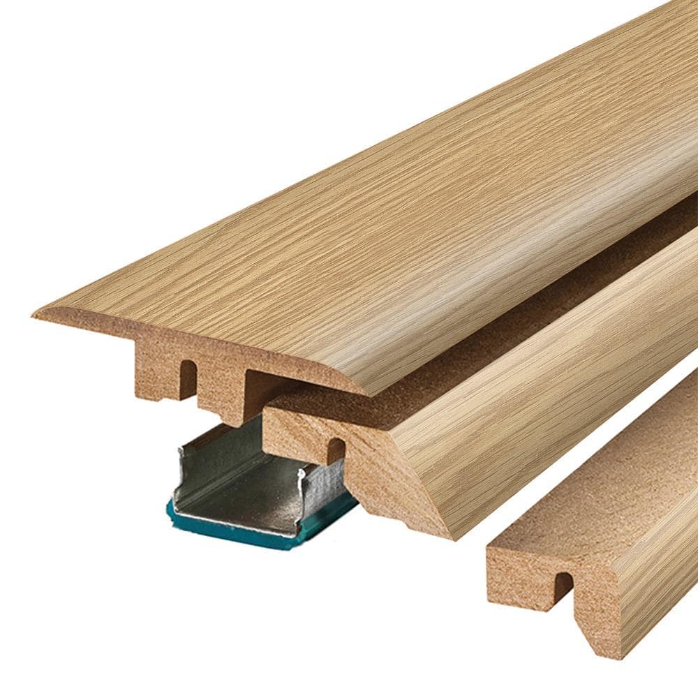 Wheat Patel 0.75 in. T x 2.37 in. W x 78.7 in. L Textured Wood Look Laminate Moulding/Trim 4 in 1 Molding - Hercitys