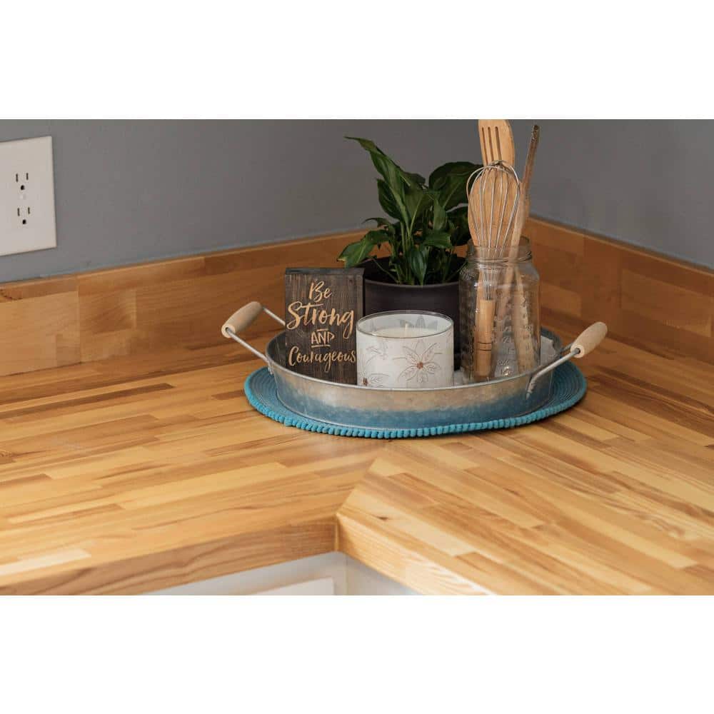 8 ft. L x 4 in. D Unfinished Birch Solid Wood Butcher Block Backsplash Countertop With Eased Edge - Hercitys