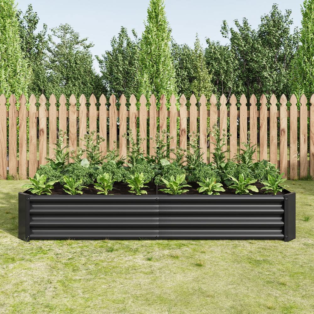 Raised Garden Bed Outdoor, 6x3x1ft, Metal Raised Rectangle Planter Beds for Plants, Vegetables, and Flowers – Black - Hercitys