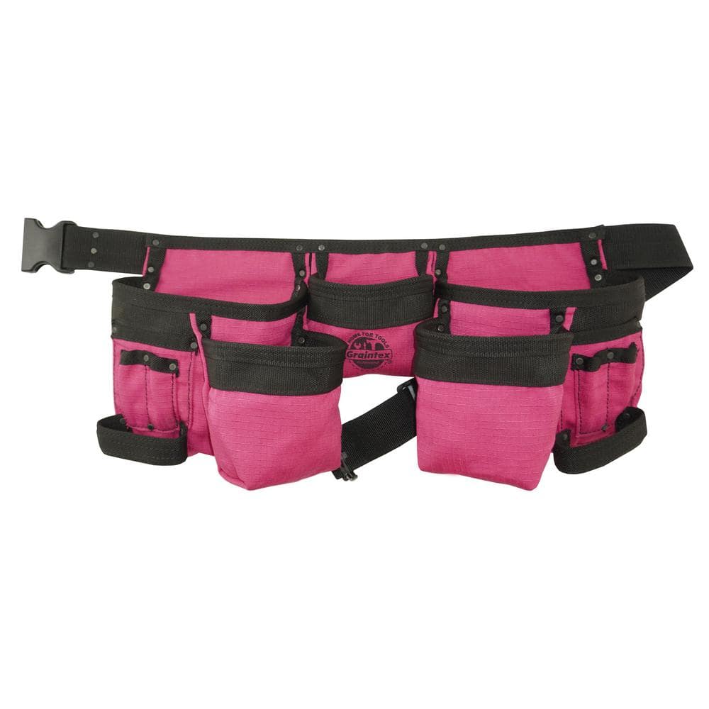 Pink Canvas 11-Pocket Finisher Tool Apron - Hercitys