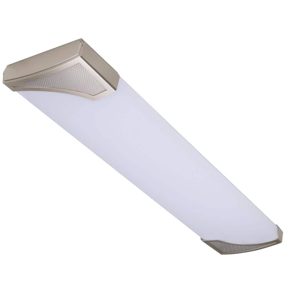 Mesha 48 in. x 10 in. Satin Nickel CCT Selectable LED Flush Mount Ceiling Light 4000 Dimmable Lumens - Hercitys