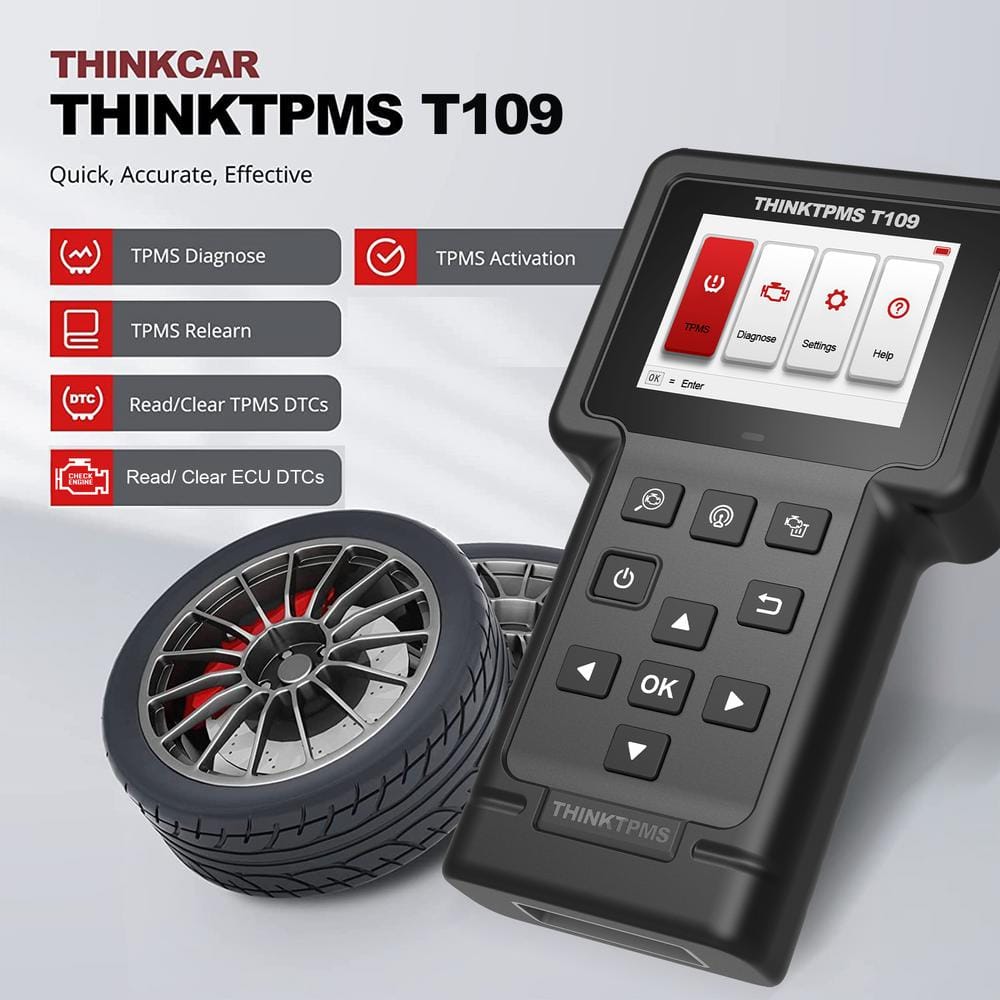 TPMS OBD2 Scanner Car Code Reader Tire Pressure Sensor Relearn Diagnostic Tool THINKTPMS T109 - Hercitys