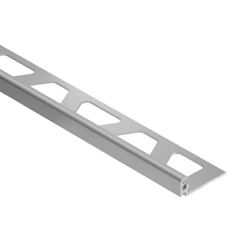 Jolly Metallic Grey Color-Coated Aluminum 0.438 in. x 98.5 in. Metal L-Angle Tile Edge Trim - Hercitys