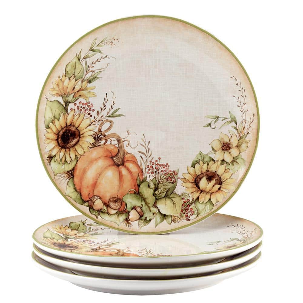 Multi-Colored Autumn Breeze Dinner Plates Set of 4 - Hercitys