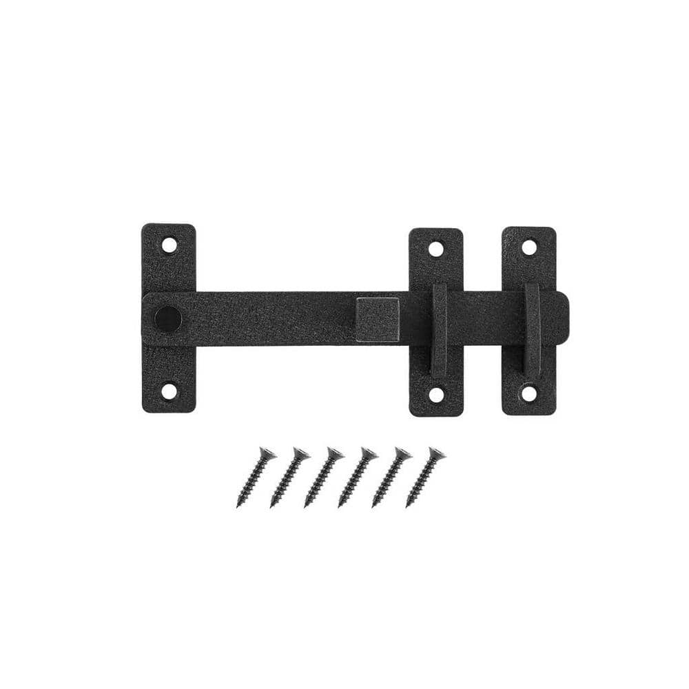 8 in. Black Drop Bar Latch with Rust Defender - Hercitys