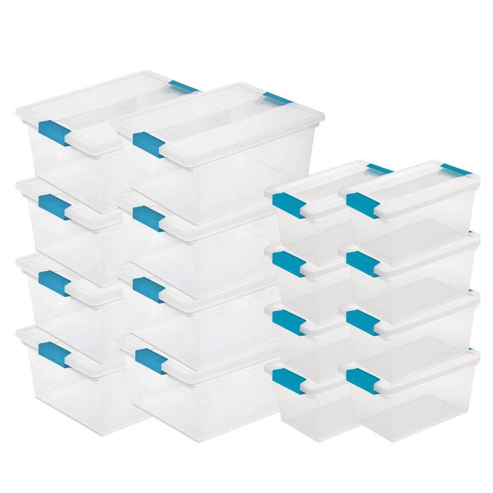 Medium Clear Storage Tote 8-Pack, Large Clear Storage Tote 8-pack - Hercitys