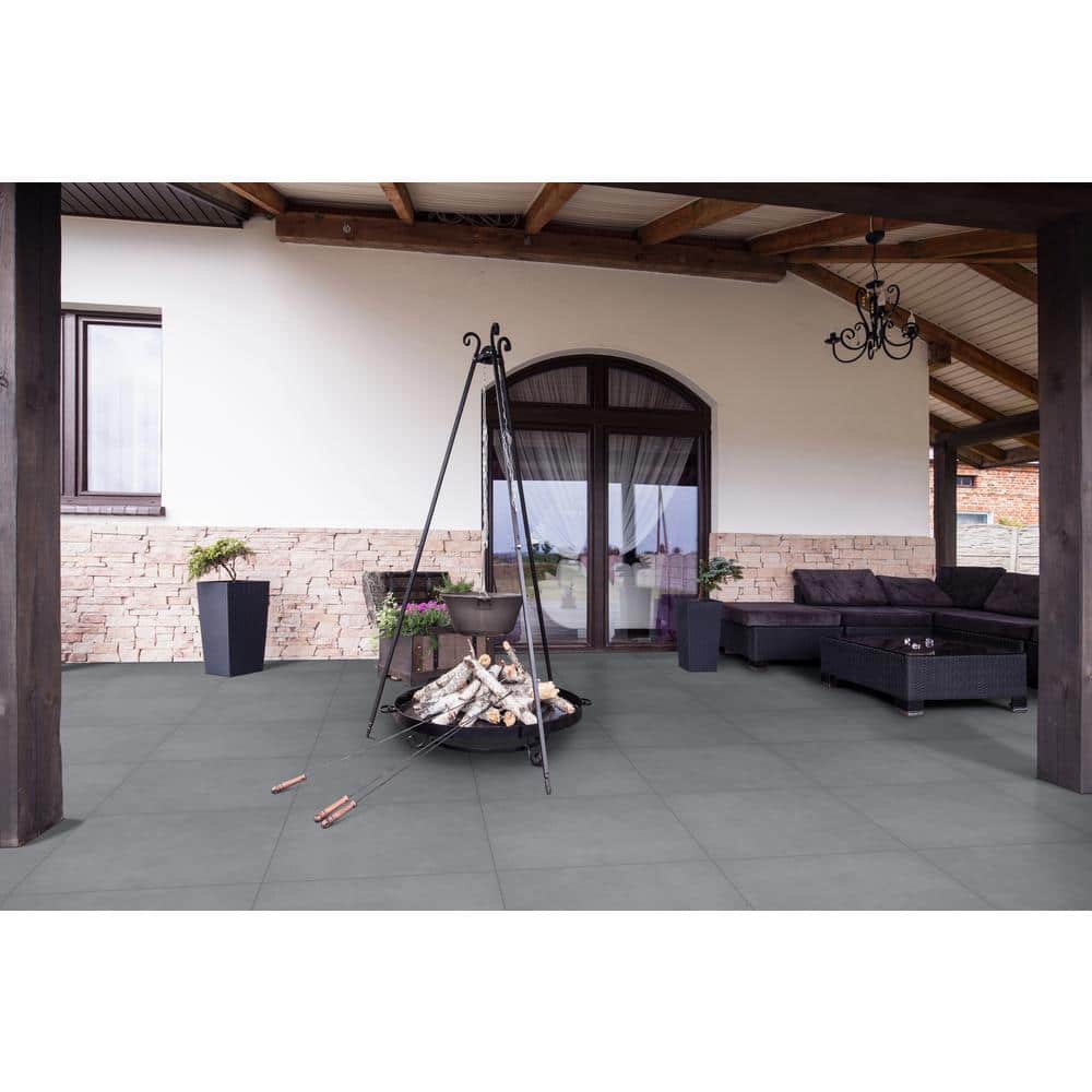 Tru Blue Stone 2 cm. x 24 in. x 24 in. Matte Porcelain Paver Tile (8 sq. ft./case) - Hercitys