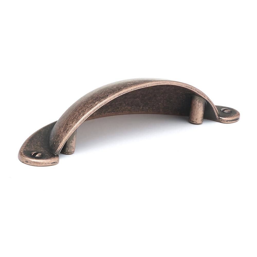 Sorbonne Collection 3 in. (76 mm) Vintage Antique Copper Cabinet Cup Pull - Hercitys