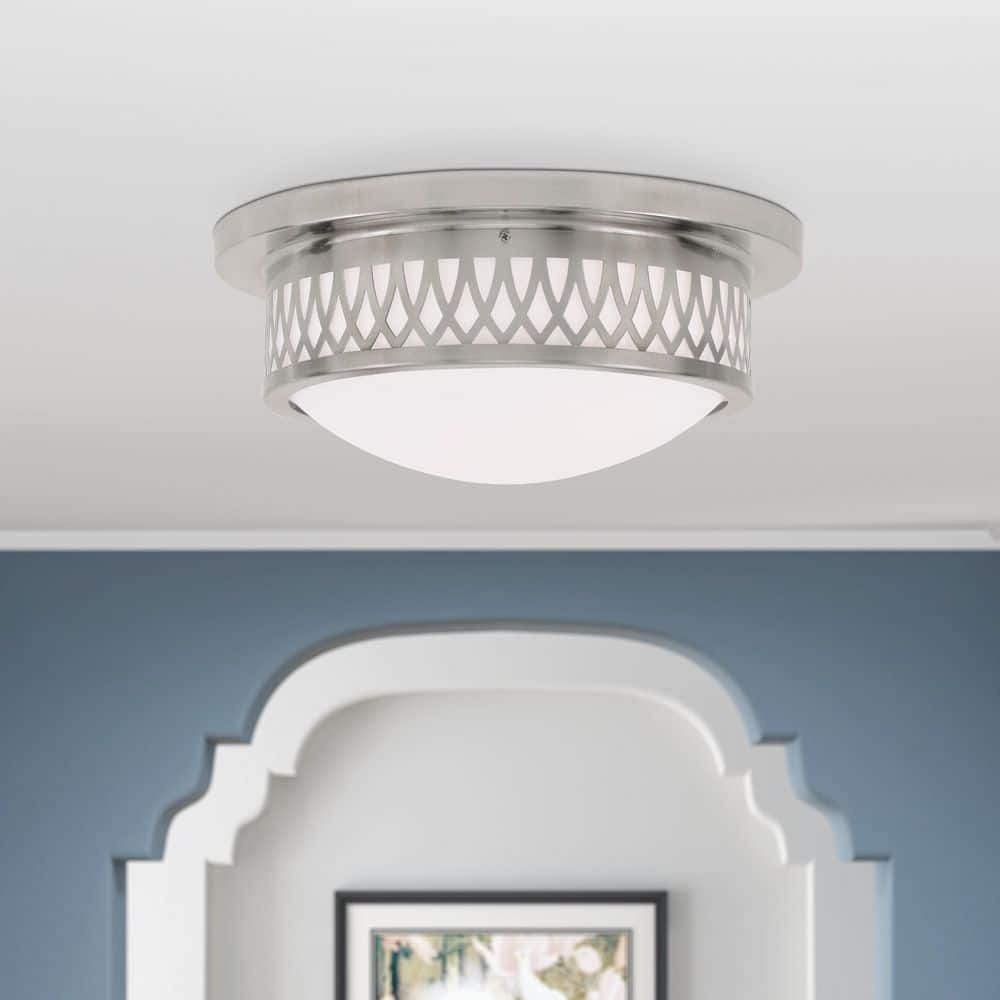 Westfield 2 Light Brushed Nickel Flush Mount - Hercitys