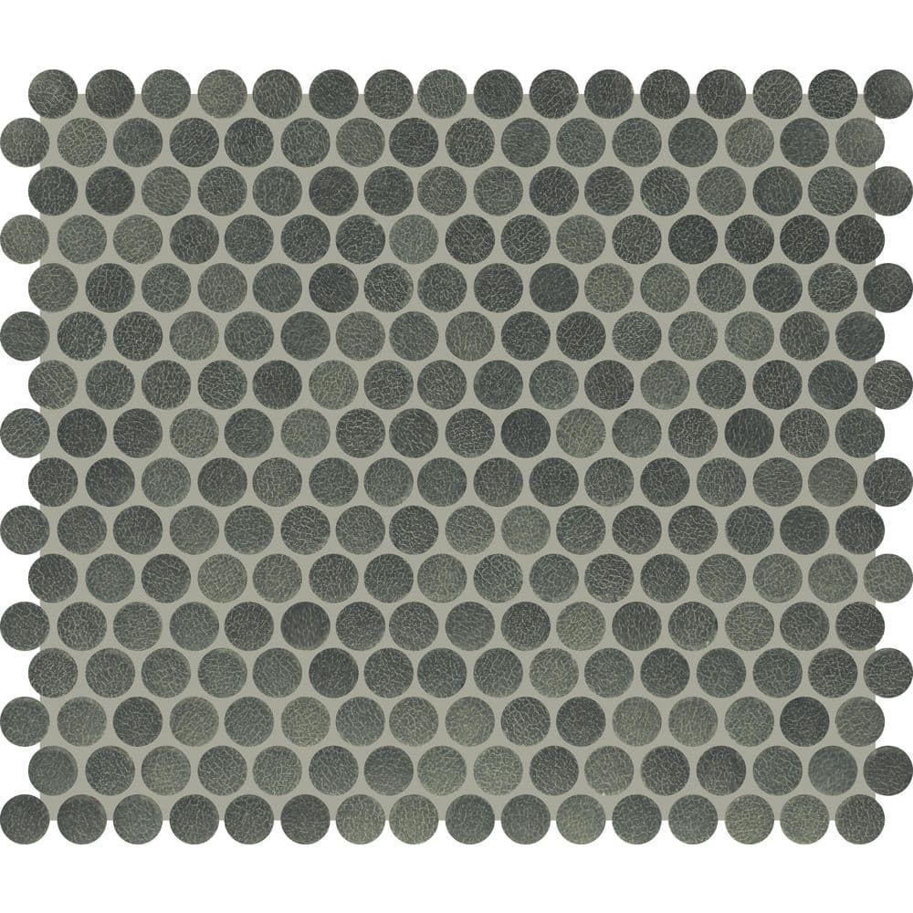 LuxeCraft Forest Crackle 11 in. x 13 in. Matte Ceramic Penny Round Mosaic Tile (10.6 sq. ft./Case) - Hercitys