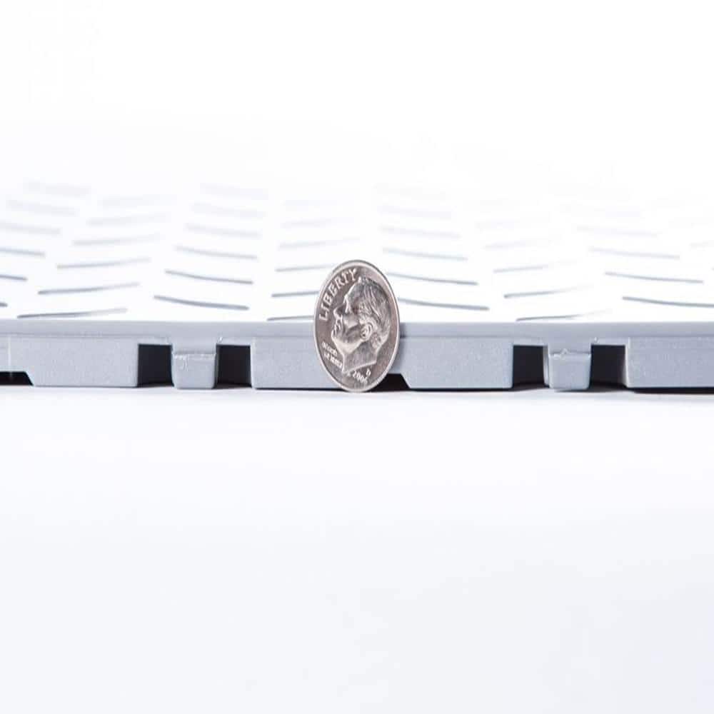 Nitro Coin 3/8 in. Garage Tiles, Gunmetal, 12 in. x 12 in., 52-Pack, Covers 52 sq. ft., Interlocking Floor Tiles - Hercitys