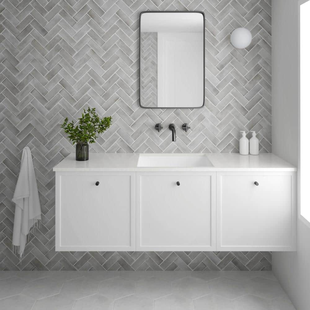 Coco Matte Amber Grey 2 in. x 5-7/8 in. Porcelain Floor and Wall Tile (5.94 sq. ft./Case) - Hercitys